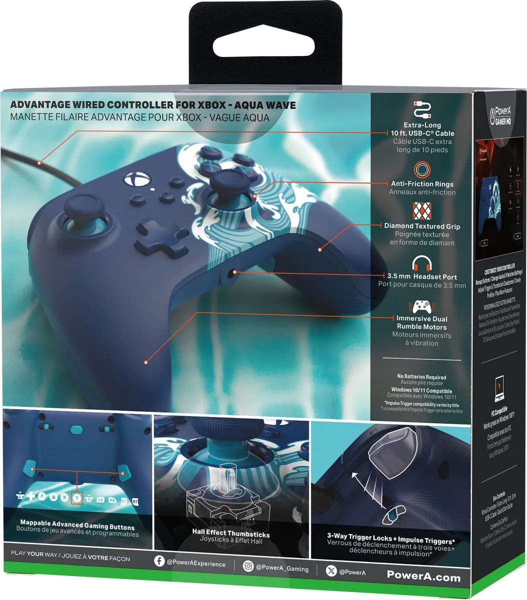PowerA Advantage XBGP0544-01 Bedrade Controller - Aqua Wave - afbeelding 6 van 6