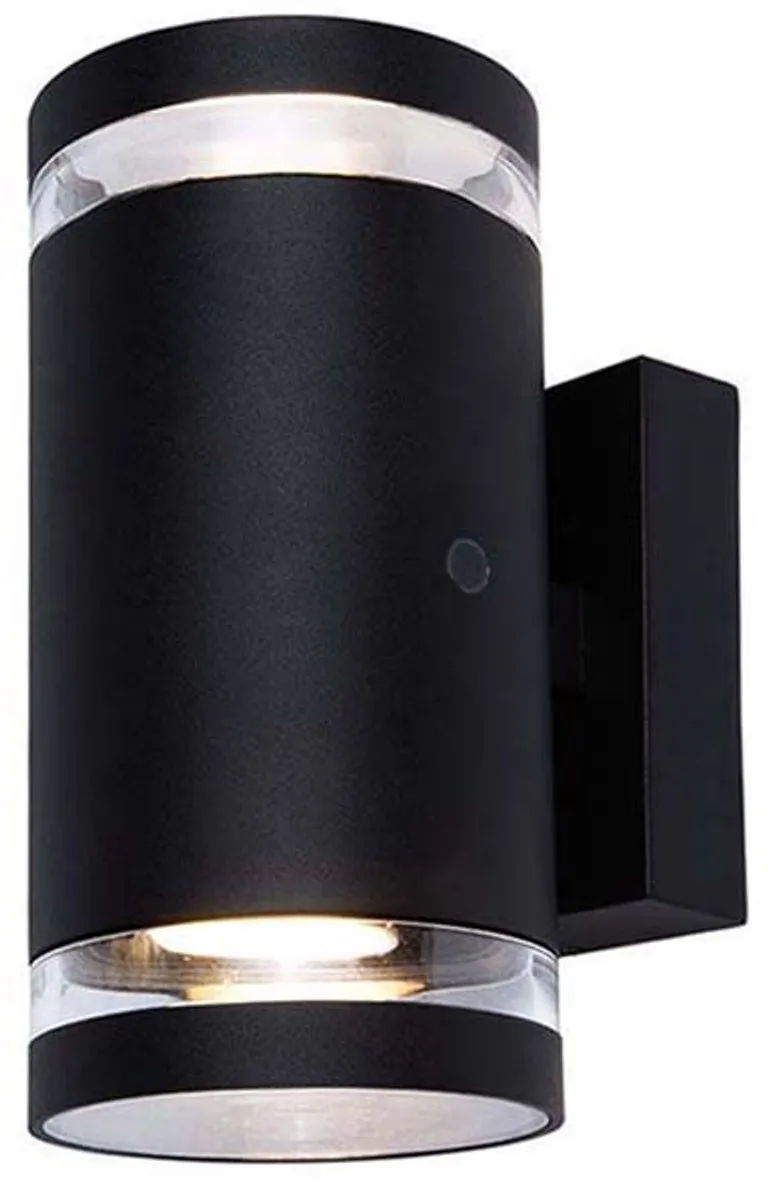 Lybardo Buitenlamp met Sensor Wandlamp - 2x LED GU10 Warmwit - Zwart