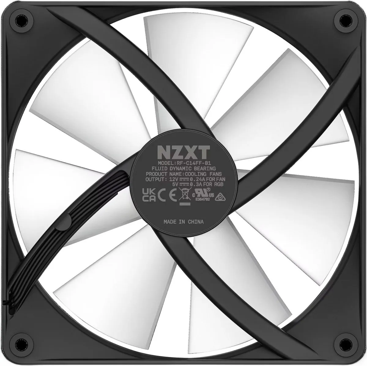 NZXT F140 RGB CORE RF-C14SF-B1 Ventilator 140mm - RGB - Zwart