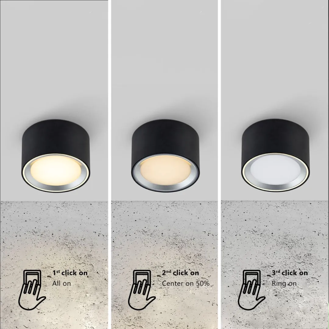 Nordlux Landon 8 Plafondlamp - 12,5cm - Zwart
