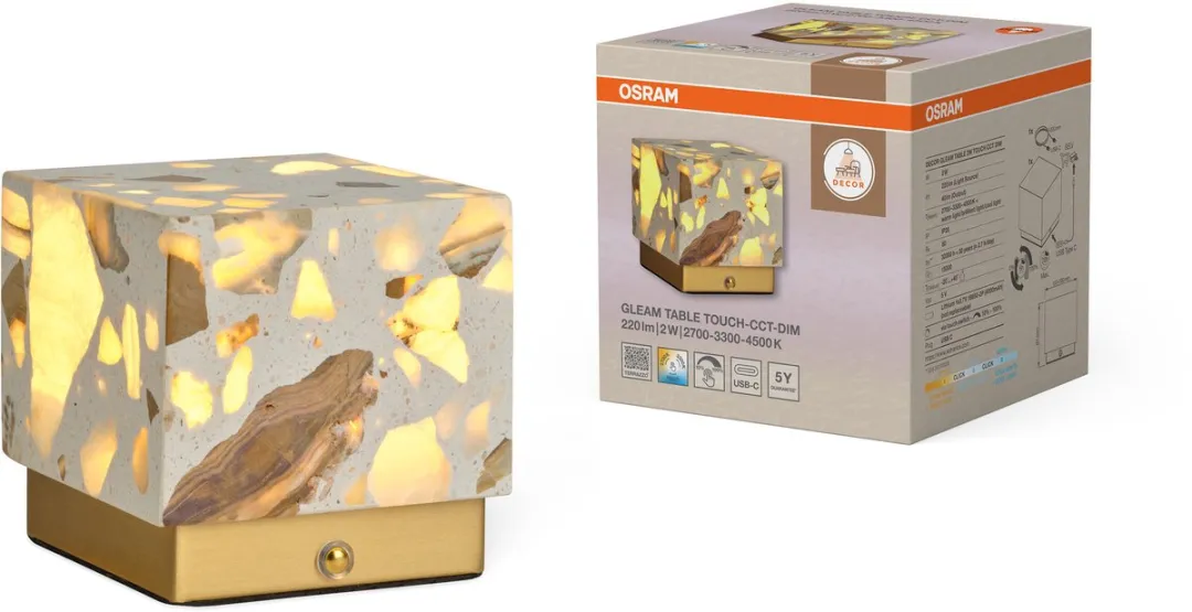 Osram Decor Gleam Table 2W Touch CCT DIM - Beige