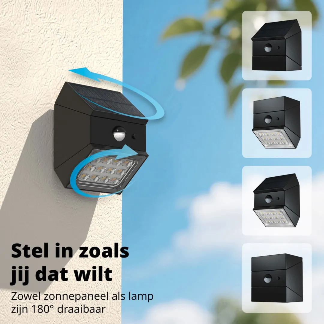 FlinQ Solar TwistCube USB-C 2-packs - Zonne buitenlamp met bewegingssensor