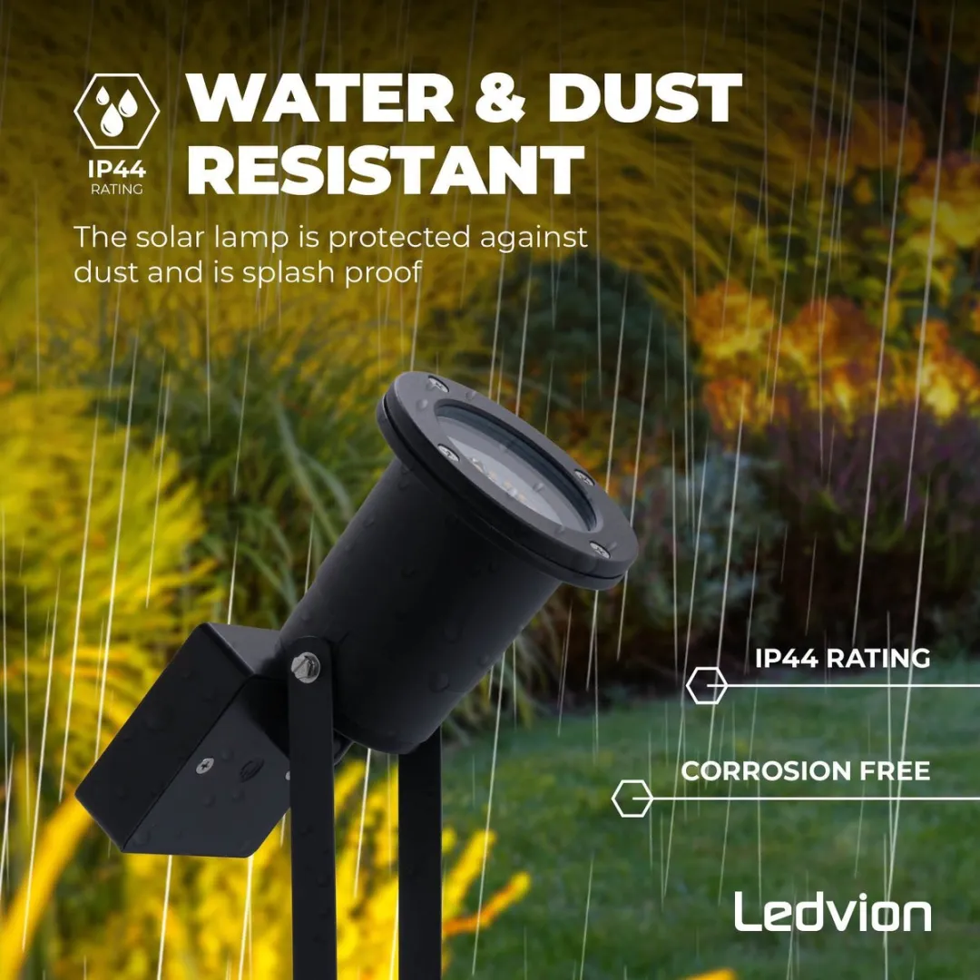 LEDVION 3x Solar Prikspot 0.29W 3000K IP44 - Zwart