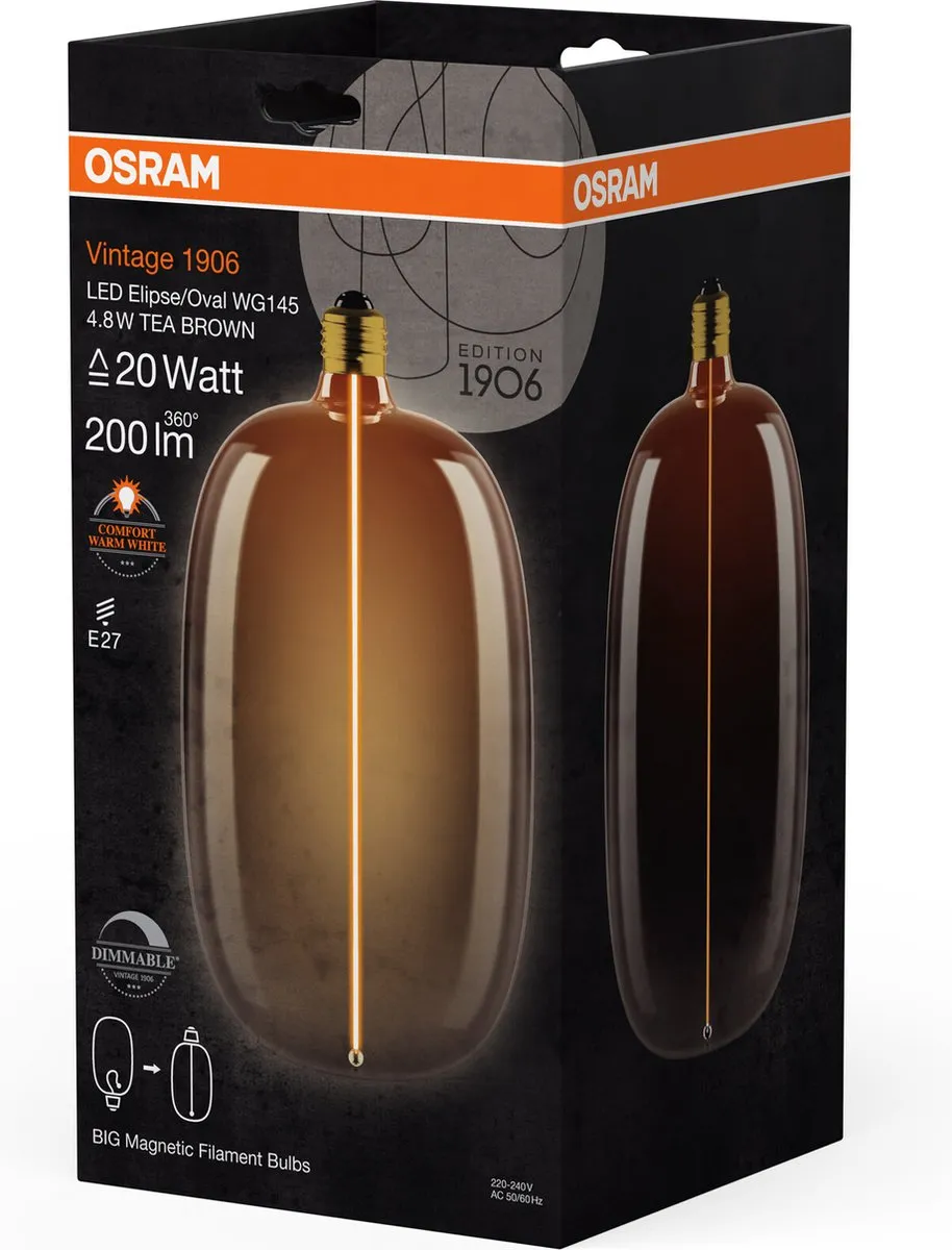 Osram Vintage 1906 Big Elipse Oval LED - 4,8W 200lm E27 Warm Wit
