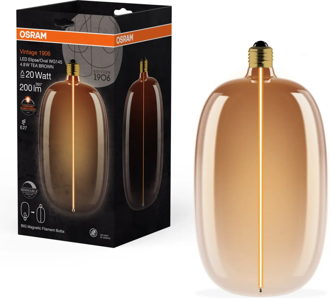 Osram Vintage 1906 Big Elipse Oval LED - 4,8W 200lm E27 Warm Wit - afbeelding 6 van 6