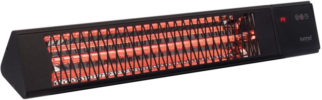 Sunred Dark Terrasverwarmer 2500W - Zwart - Wandmodel - 9 standen