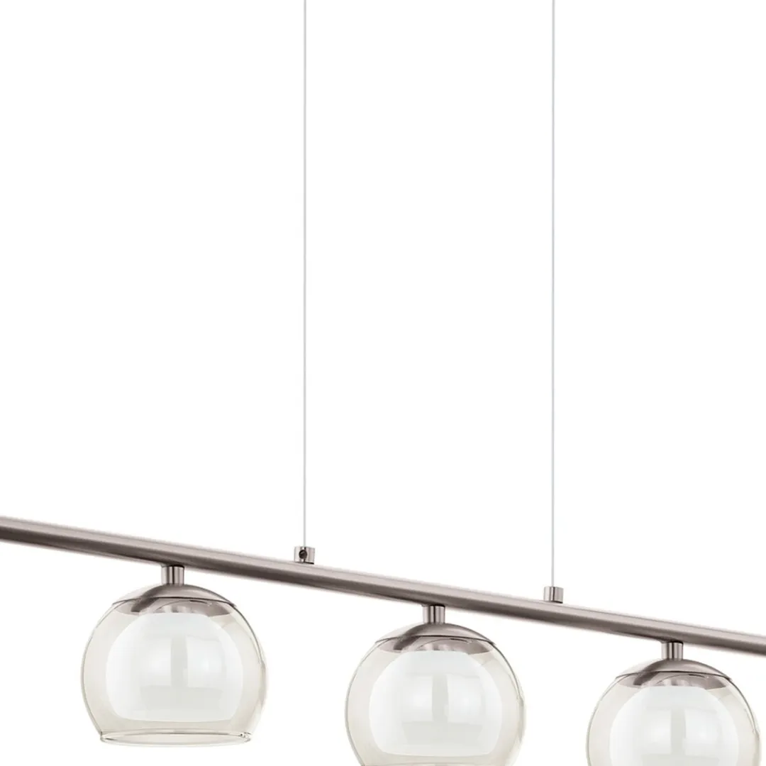Eglo Ascolese Hanglamp 5 Lichts - 900mm - Nikkel-Mat - Amber/Wit