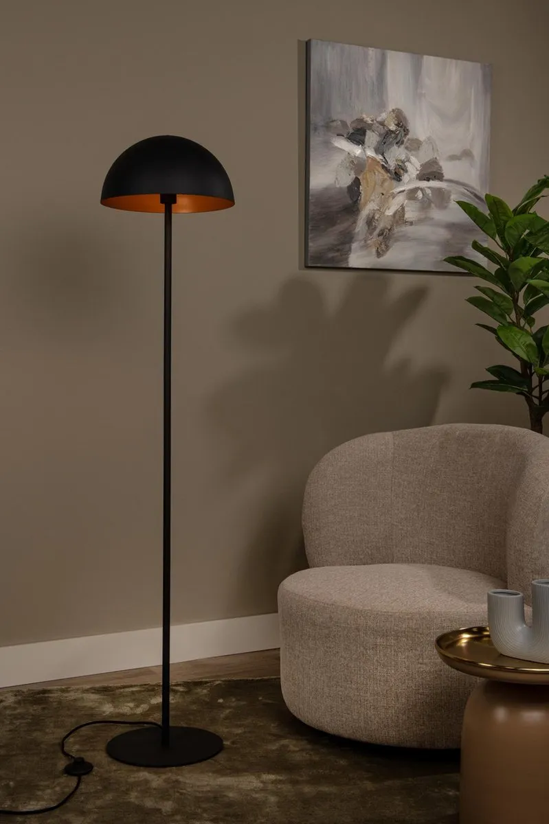 Lucide Siemon Vloerlamp Ø35cm - 1xE27 - Zwart