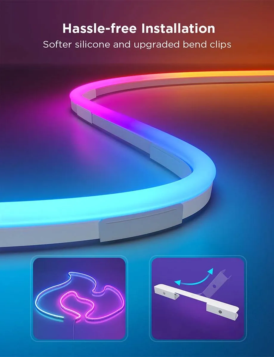 Govee Neon Rope Light 2 Clips Wit - 5 Stuks