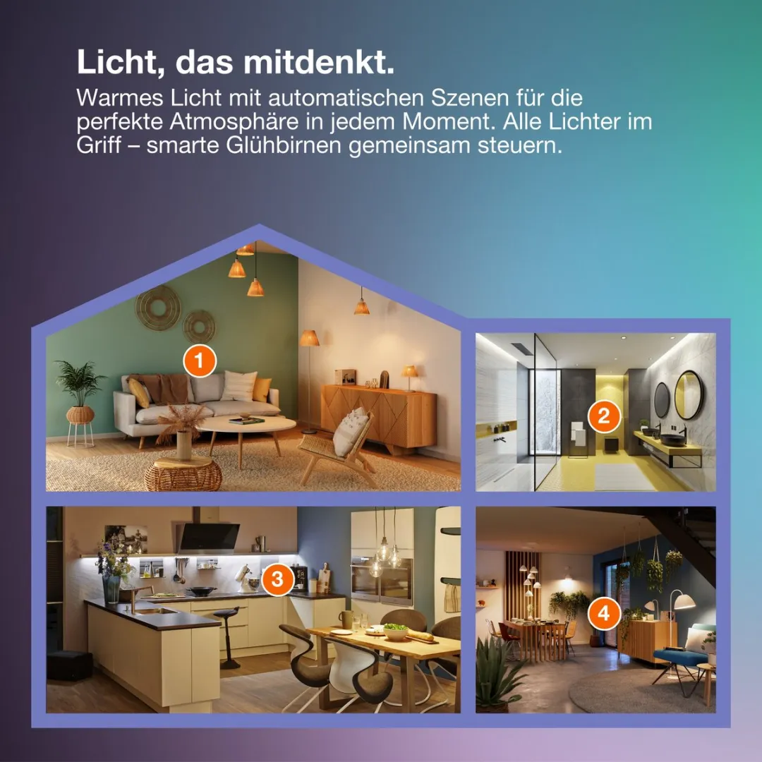 Osram Smart+ Matter E27 Peer Filament 6W - 806lm - Zeer Warm Wit