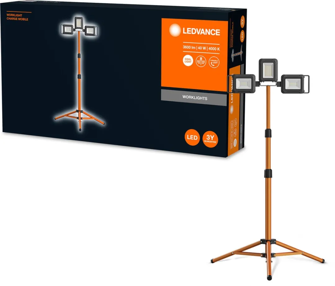 LEDVANCE Worklight Battery Tripod 30W - Koelwit 4000K - Donkergrijs