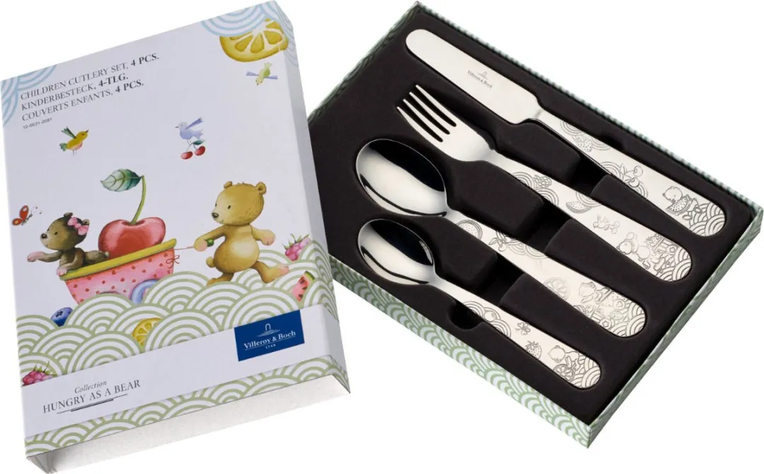 Villeroy & Boch Hungry as a Bear Kinderbestek - 4-delig Zilver