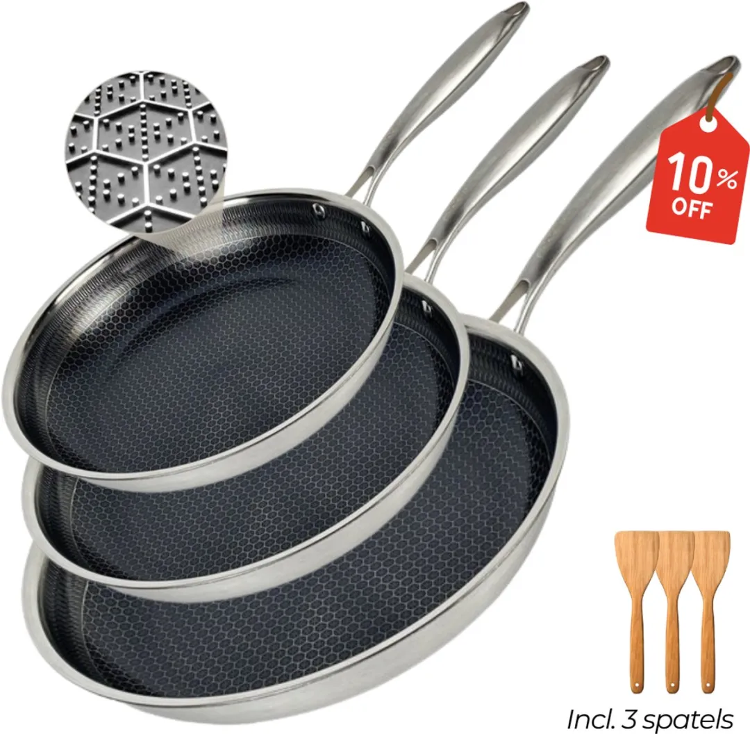 Morelia Koekenpannen Set Inductie/Gas 24cm & 28cm - PFAS-vrij - Zwart