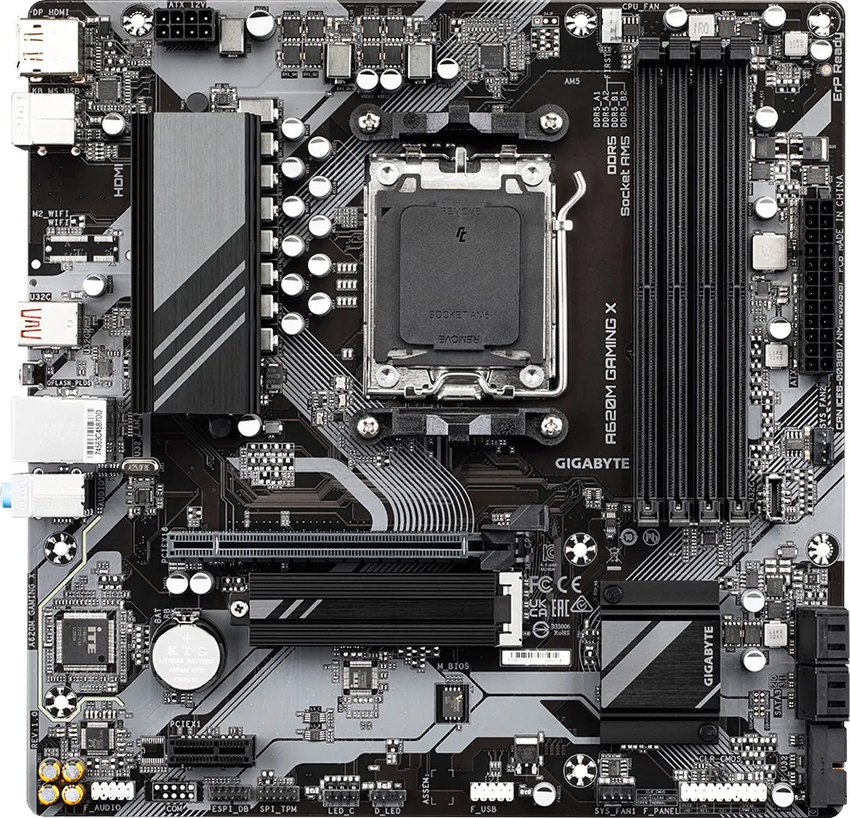 Gigabyte A620M GAMING X AM5 Micro-ATX Moederbord - afbeelding 6 van 6