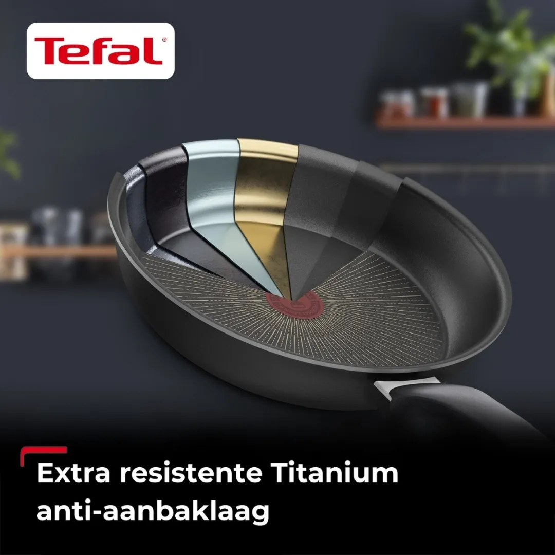 Tefal Hard Titanium Pro Koekenpan 20cm - Inductie - Zwart