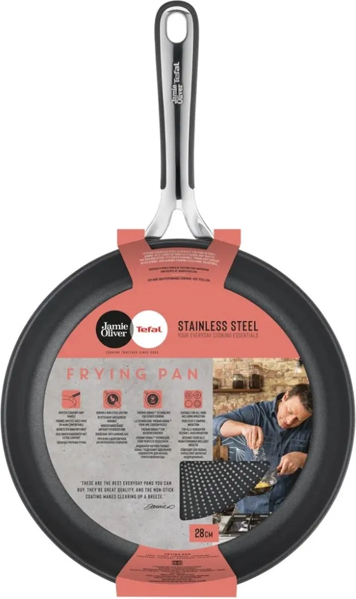 Jamie Oliver by Tefal Koekenpan 28cm - Inductie - RVS - Zilver