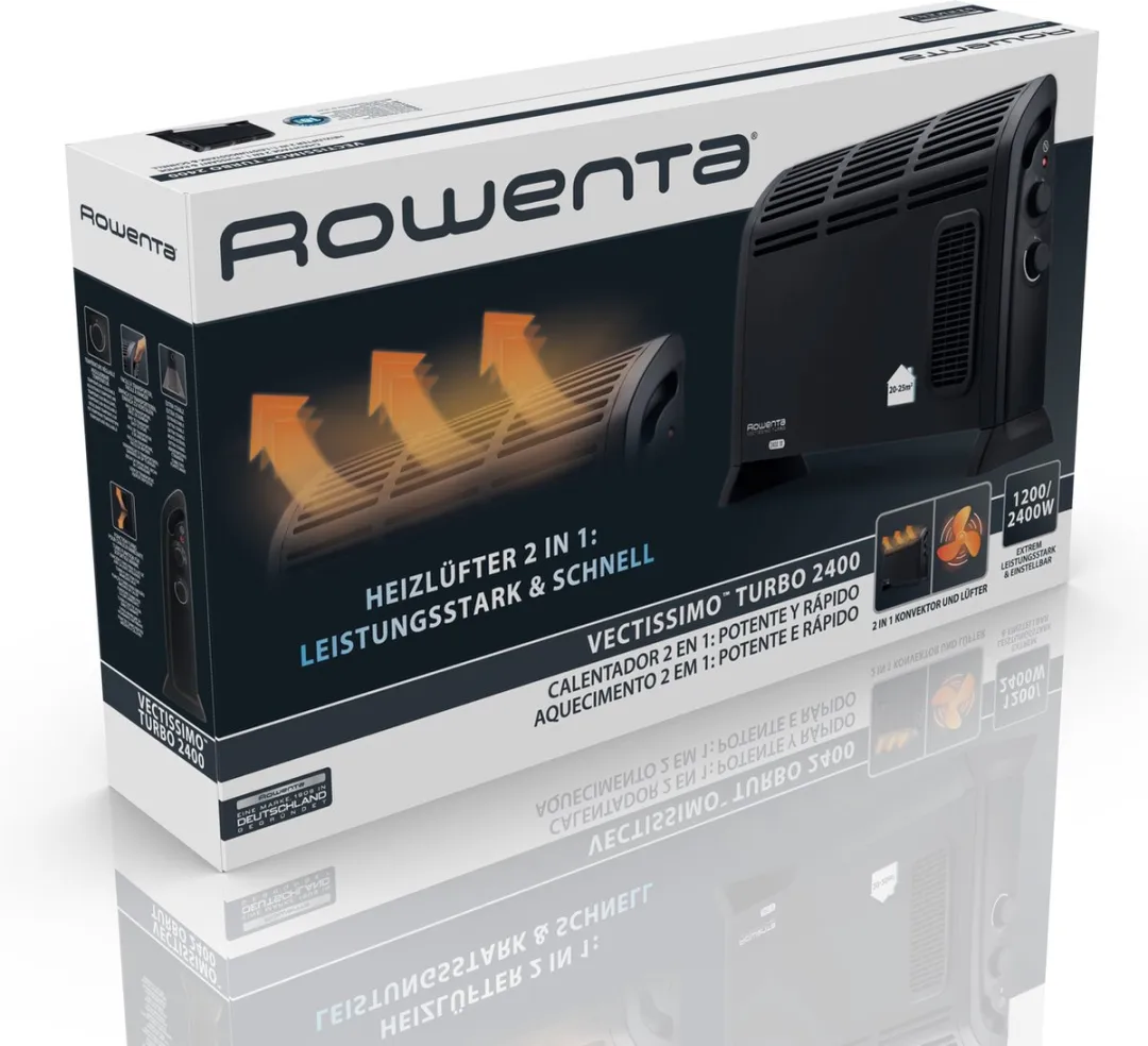 Rowenta Vectissimo CO3030F1 Convectorkachel 2400W - 2 standen - Zwart