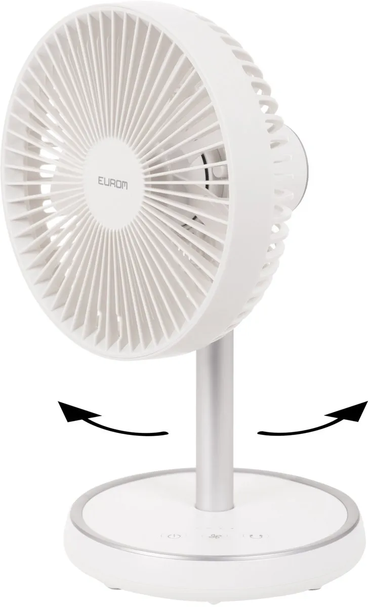 Eurom Vento Cordless Telescopische Ventilator - 4 Snelheden - Wit - afbeelding 3 van 6