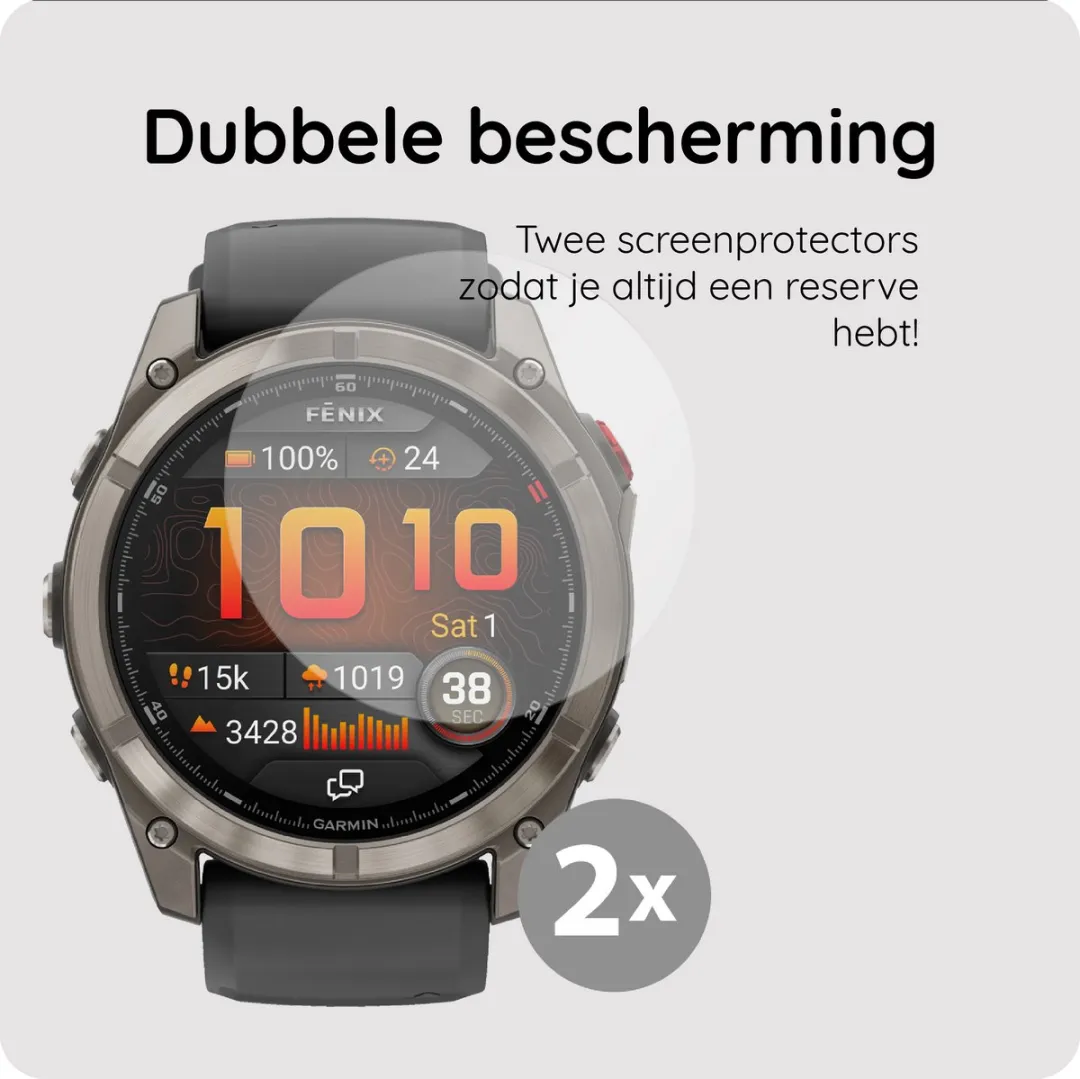 Just in Case Screenprotector Garmin Fenix 8 51mm - 2 Stuks