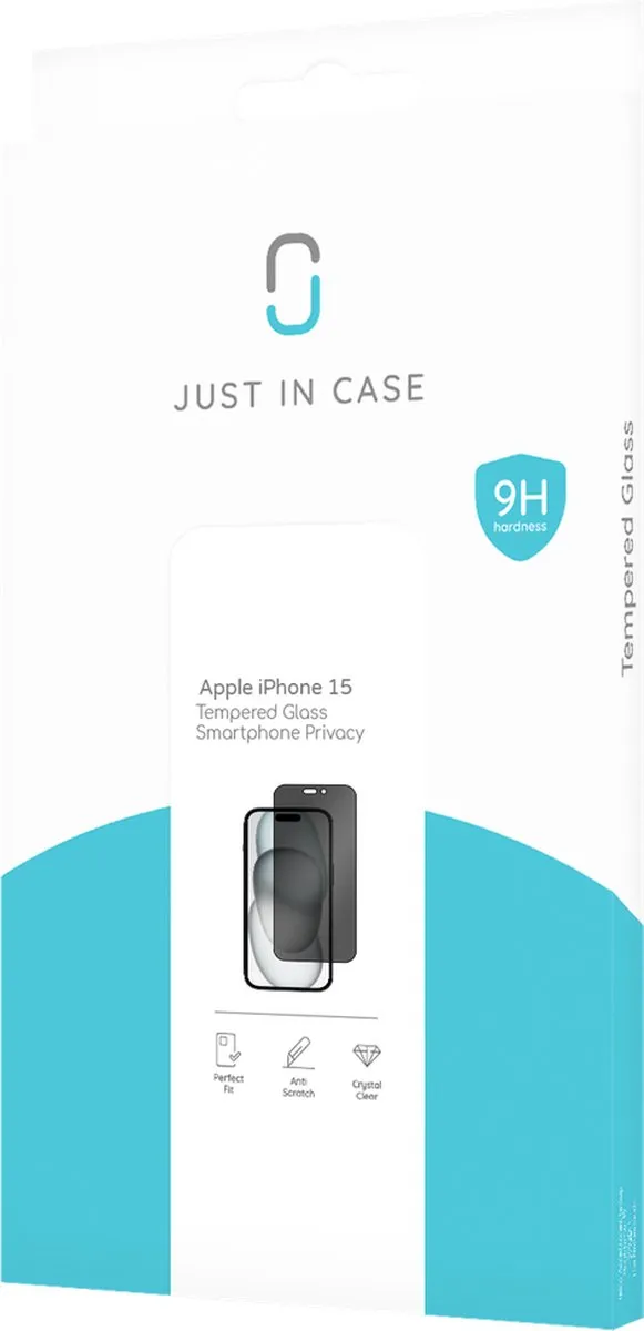 Just in Case Privacy Screenprotector iPhone 15 - Anti-Spy Gehard Glas