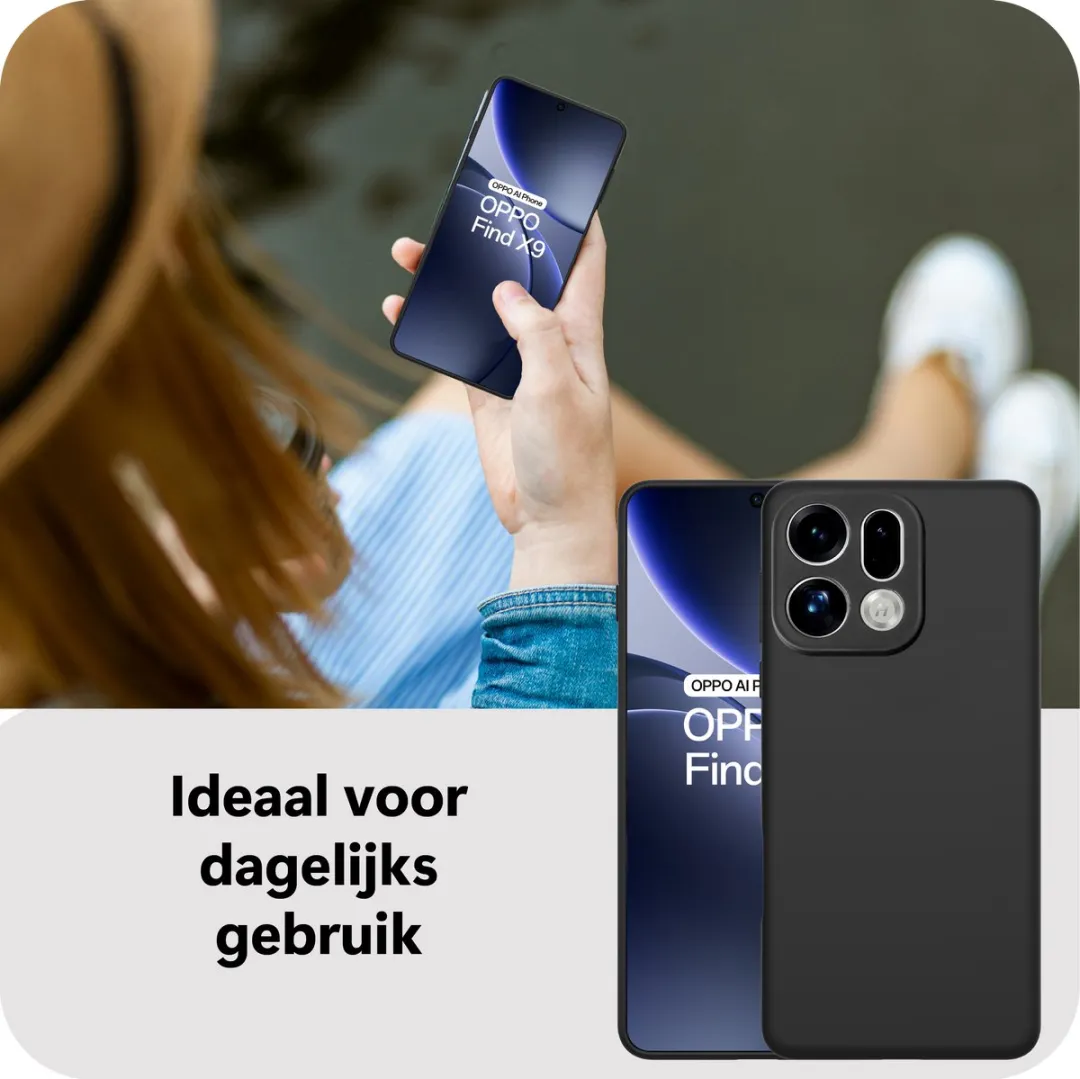 Just in Case Oppo Find X9 Siliconen Hoesje - Zwart - MOO2855KL1 - afbeelding 3 van 6