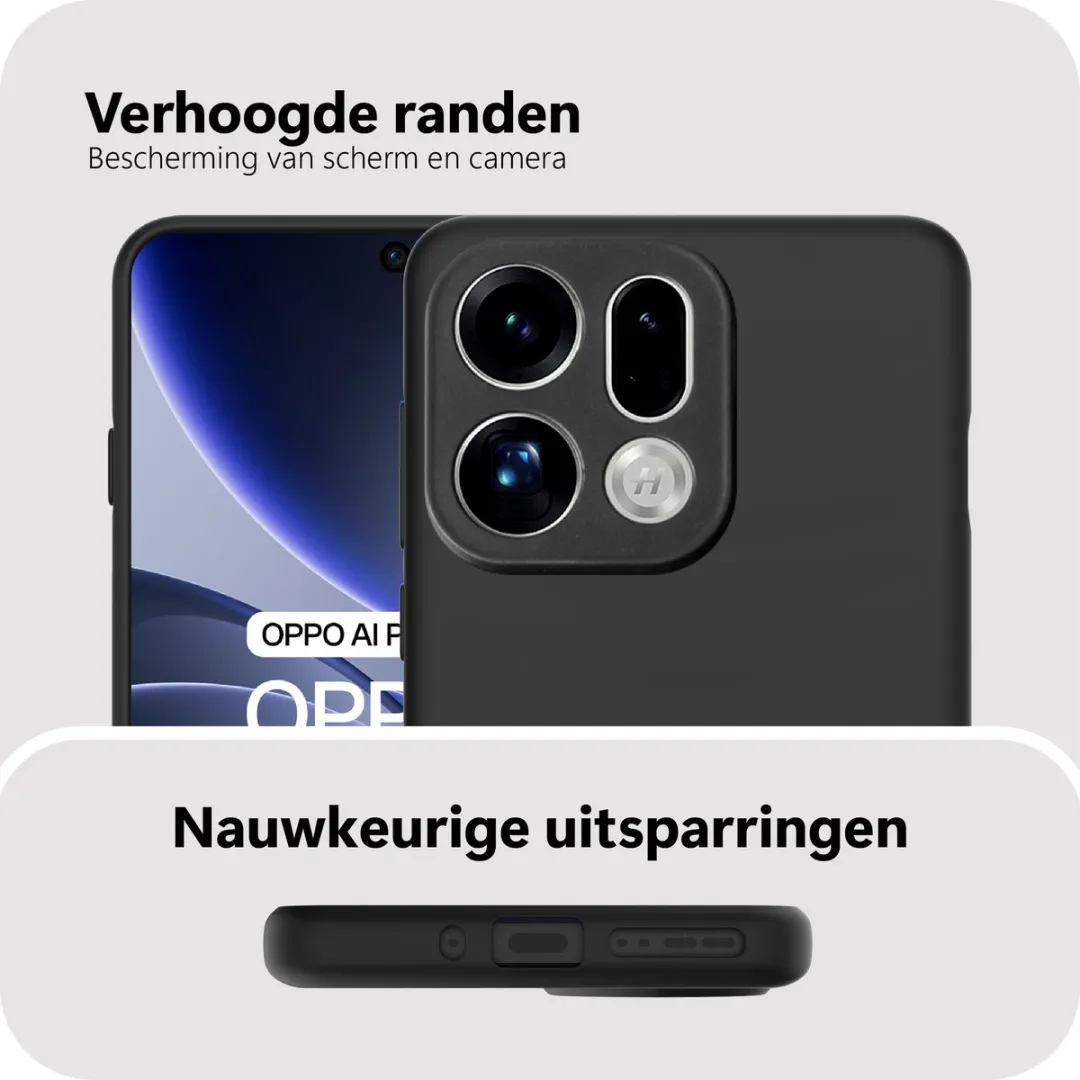 Just in Case Oppo Find X9 Siliconen Hoesje - Zwart - MOO2855KL1 - afbeelding 5 van 6