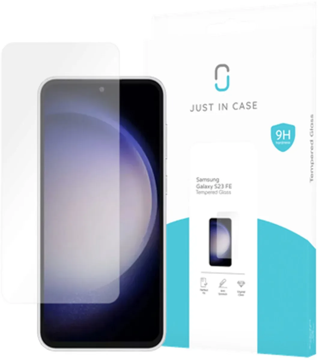 Just in Case Samsung Galaxy S23 FE Schermbeveiliging - Gelaagd Glas - Transparant