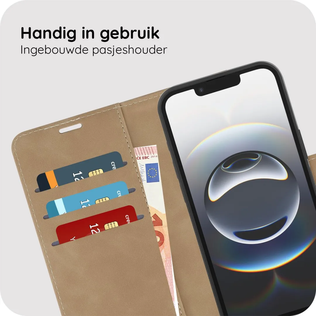 Just in Case iPhone 17e/16e Hoesje Bruin - MagSafe - 3 Pasjes