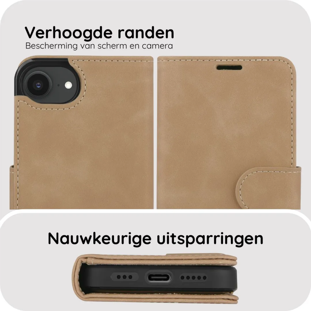 Just in Case iPhone 17e/16e Hoesje Bruin - MagSafe - 3 Pasjes