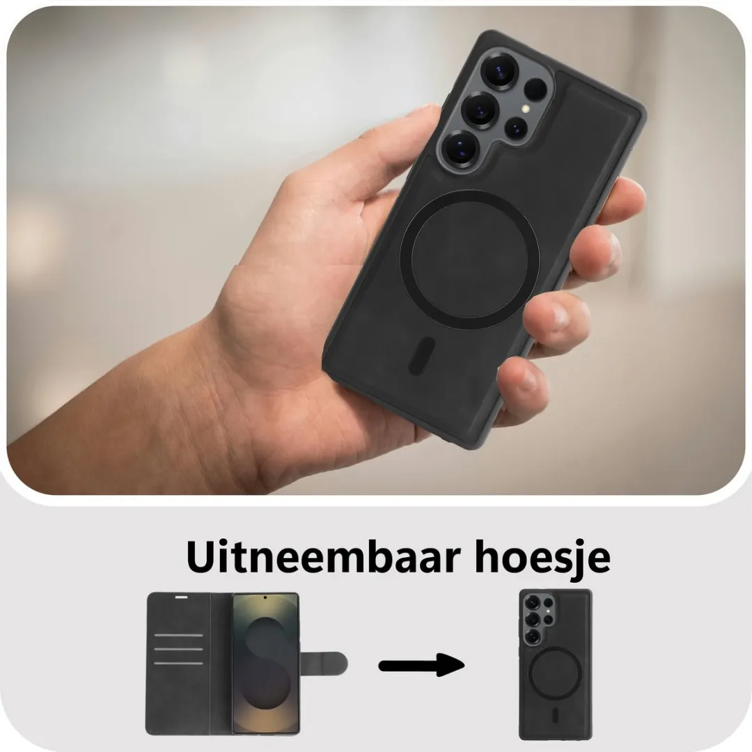 Just in Case MSA2837PS1M Hoesje Samsung Galaxy S26 Ultra - 2-in-1 Bookcase - 3 Pasjes - Zwart - afbeelding 5 van 6