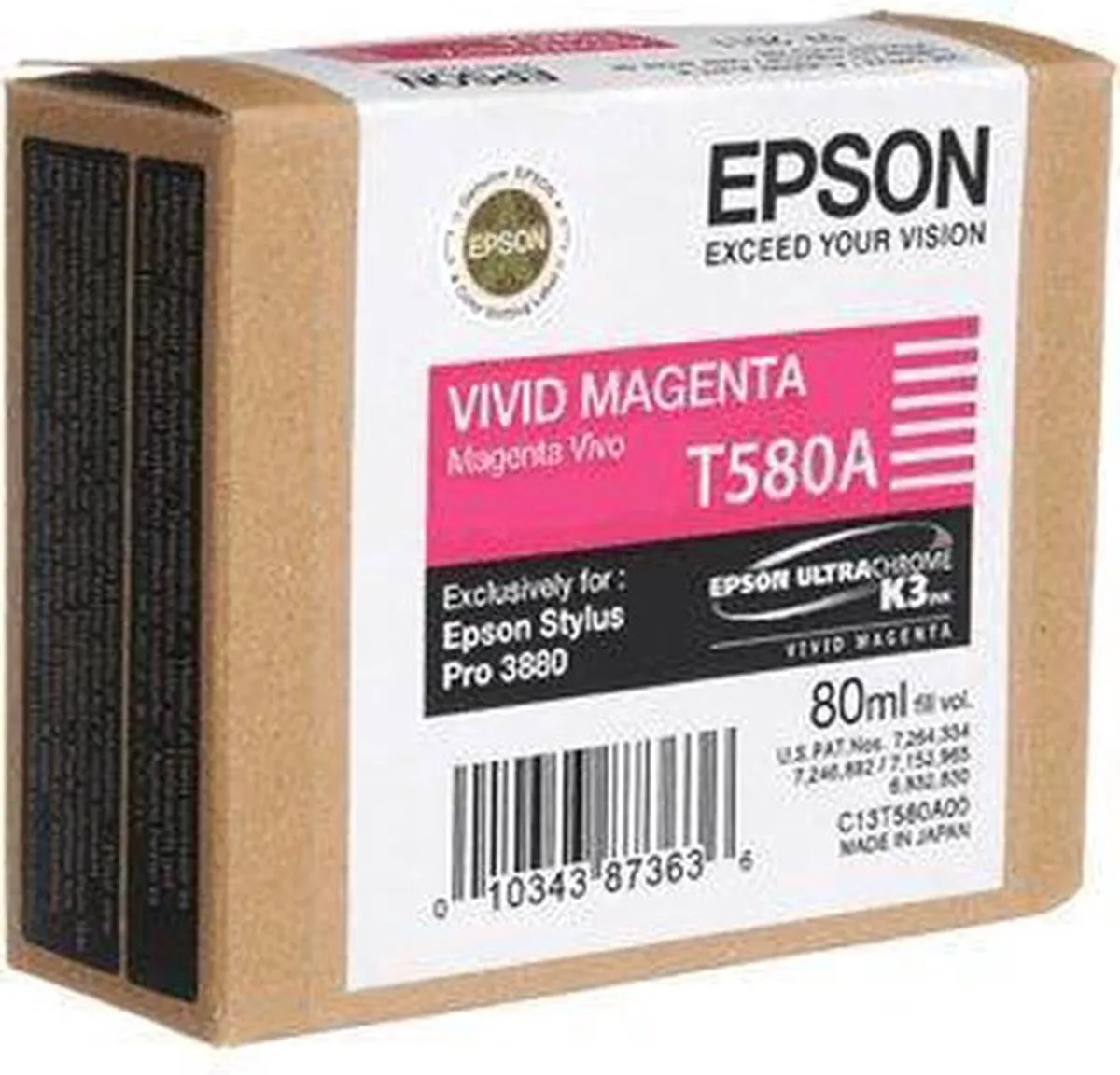 Epson T580A Inktcartridge Licht Magenta 80ml