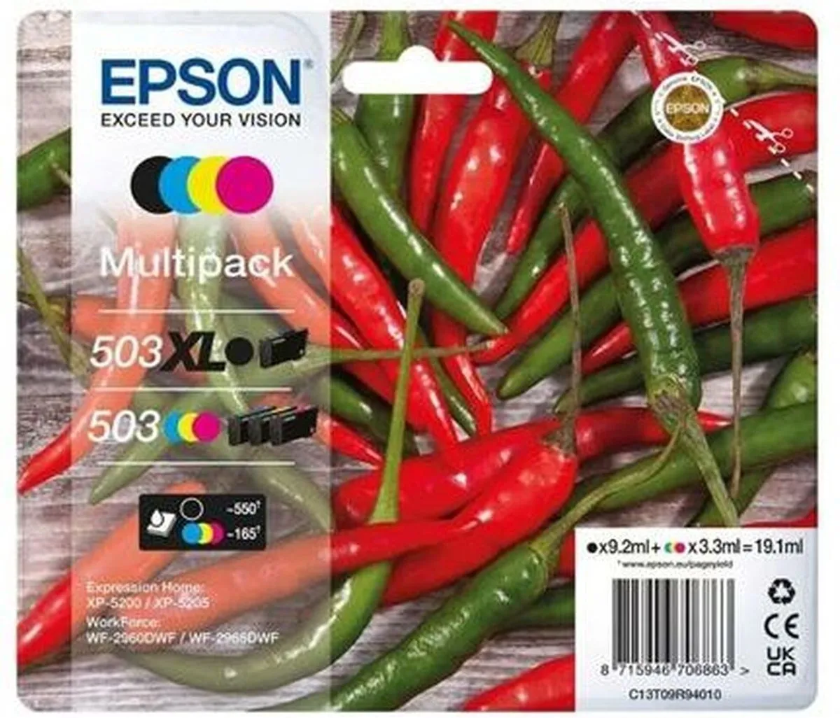 Epson 503XL Inktcartridge - 500 pagina's - Multicolor