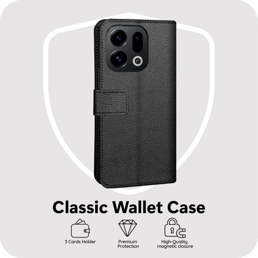 Just in Case Bookcase Classic Oppo Find X9 Hoesje - 2 Pasjes - Zwart - afbeelding 6 van 6