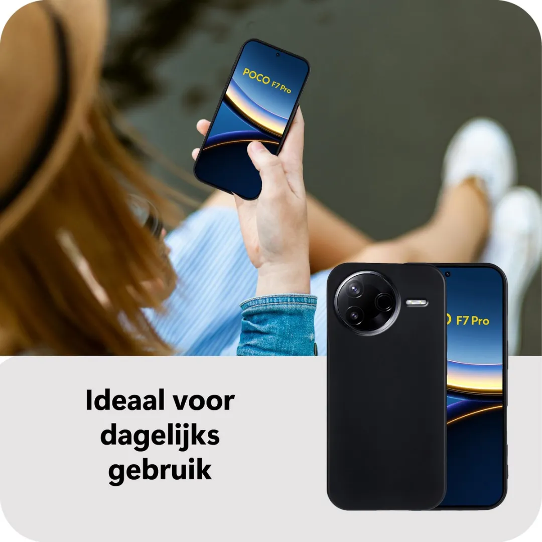 Just in Case Hoesje Xiaomi Poco F7 Pro Siliconen - Zwart