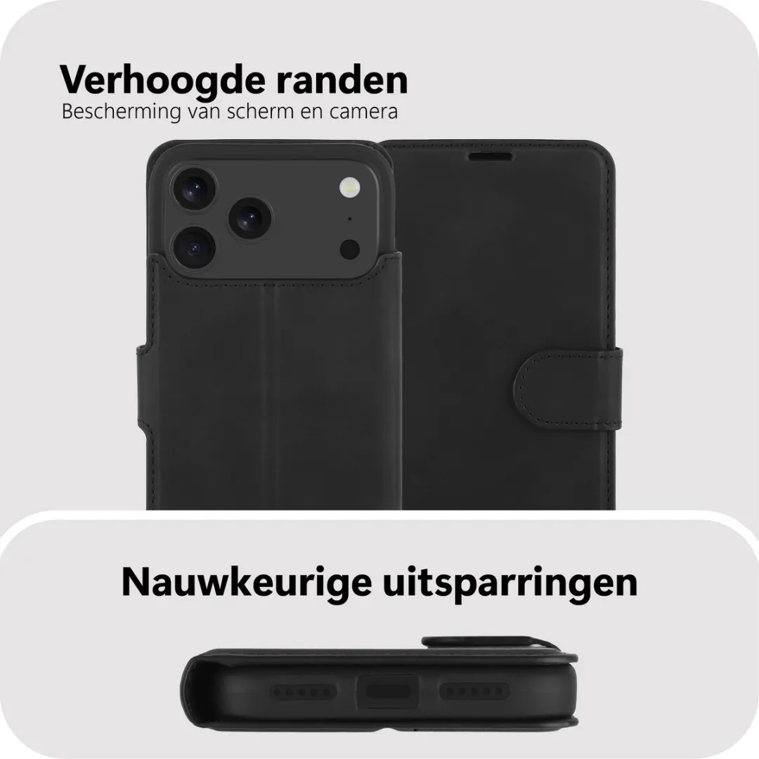 Just in Case iPhone 17 Pro Hoesje MAP2762PW1 - Pasjeshouder 4 Stuks - Zwart