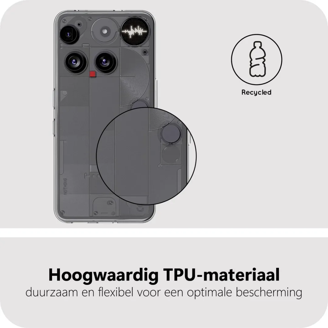 Just in Case Nothing Phone (3) Hoesje Siliconen MNT2777KL0 - Transparant