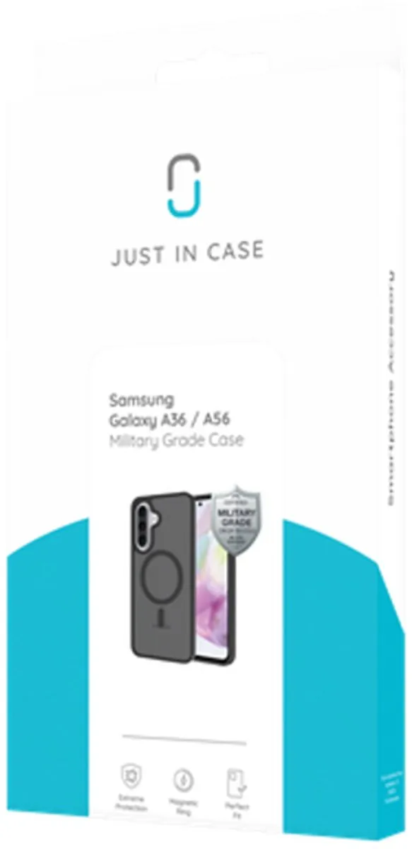 Just in Case Hoesje Samsung Galaxy A36/A56 - Military Grade - Zwart