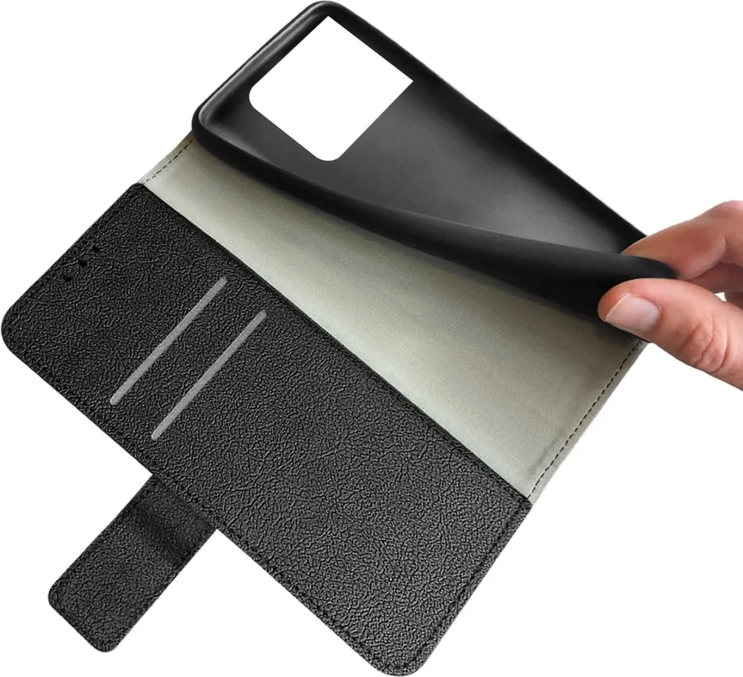 Just in Case Bookcase Classic Hoesje OnePlus 10 Pro - 2 Pasjes - Zwart - afbeelding 4 van 6