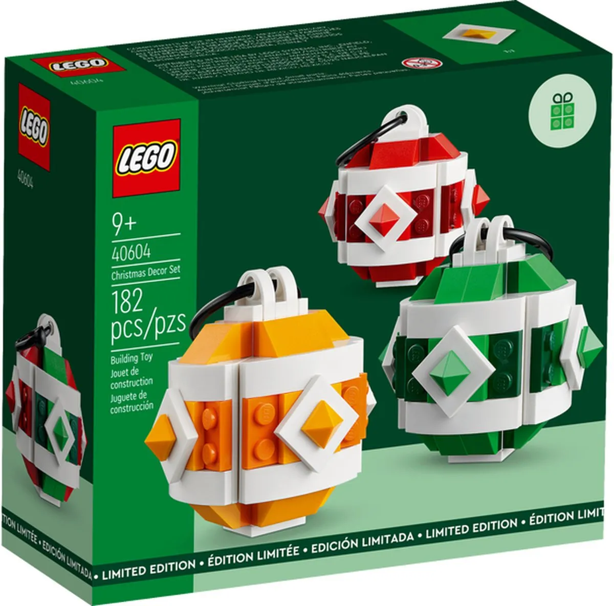 LEGO Kerstballen 40604 - 182 Stukken - Multicolor