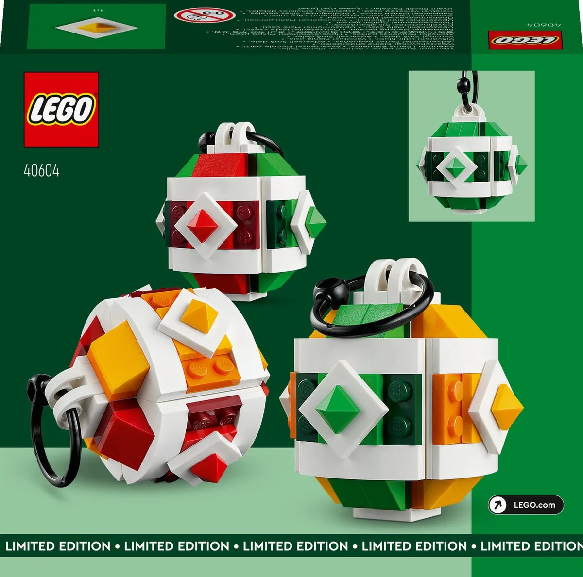 LEGO Kerstballen 40604 - 182 Stukken - Multicolor