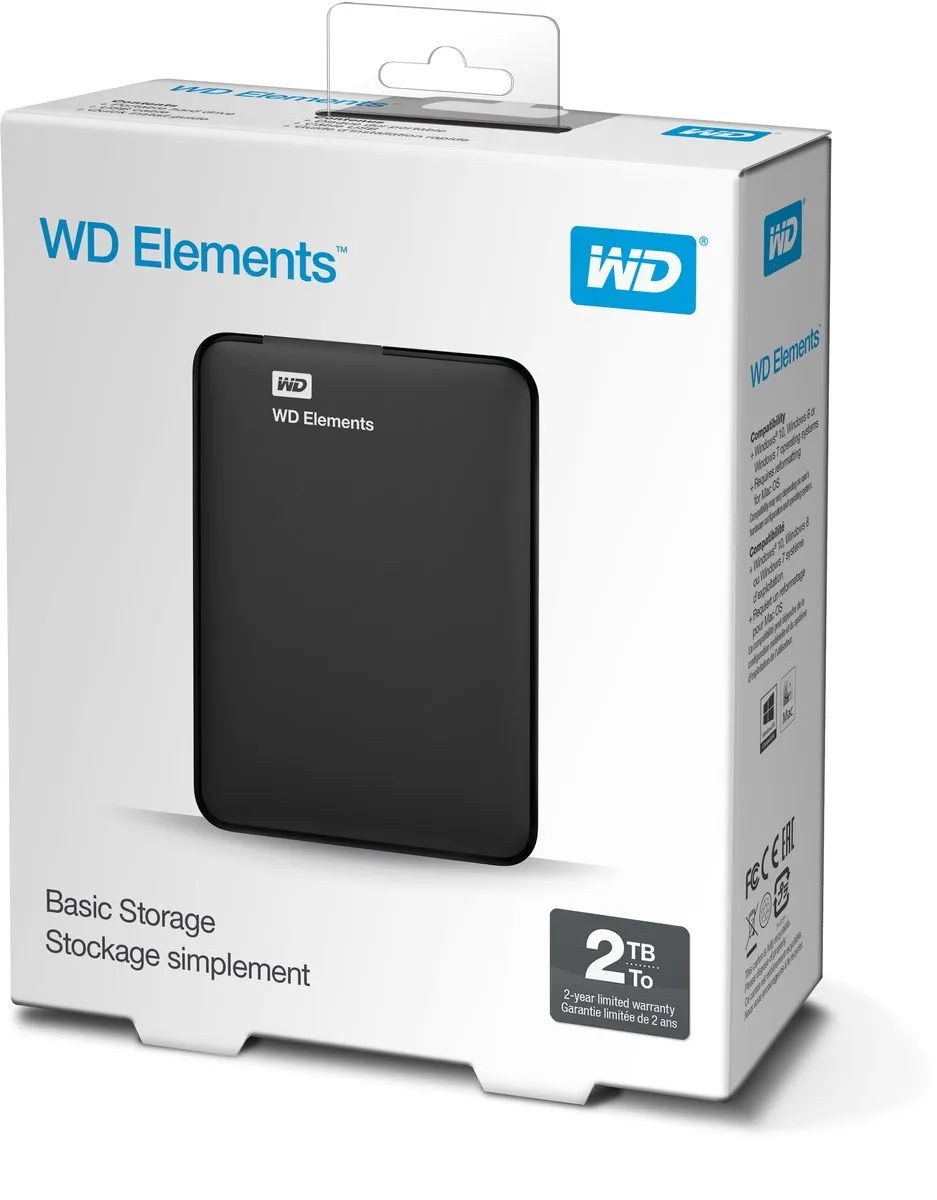 Western Digital Elements WDBU6Y0020BBK-WESN Externe Harde Schijf 2TB - Zwart
