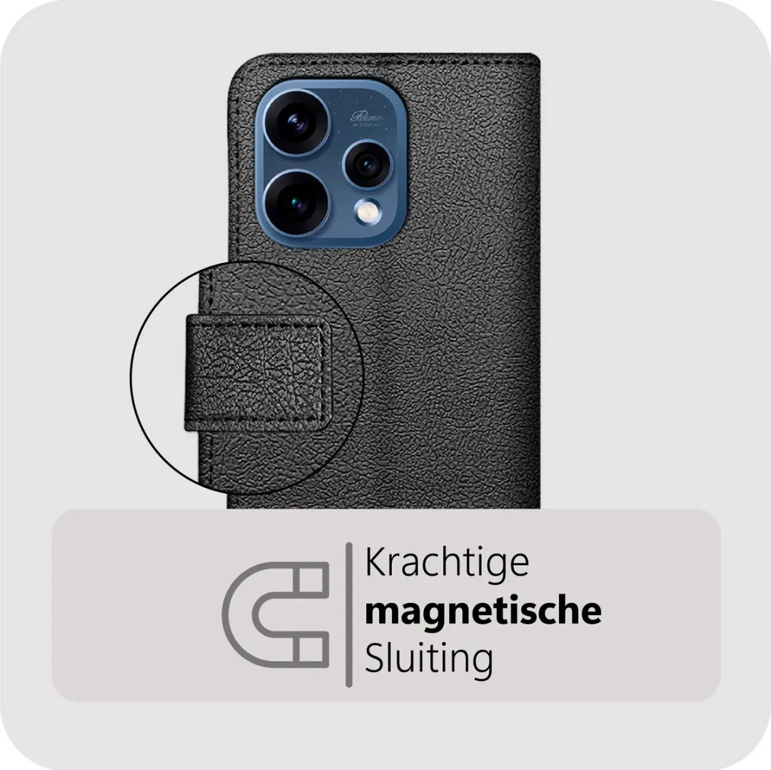 Just in Case Bookcase Classic Oppo Reno15 Hoesje - MOO2879CW1 - 2 Pasjes - Zwart