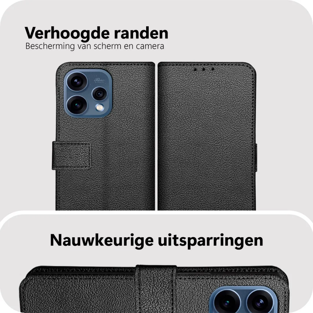 Just in Case Bookcase Classic Oppo Reno15 Hoesje - MOO2879CW1 - 2 Pasjes - Zwart