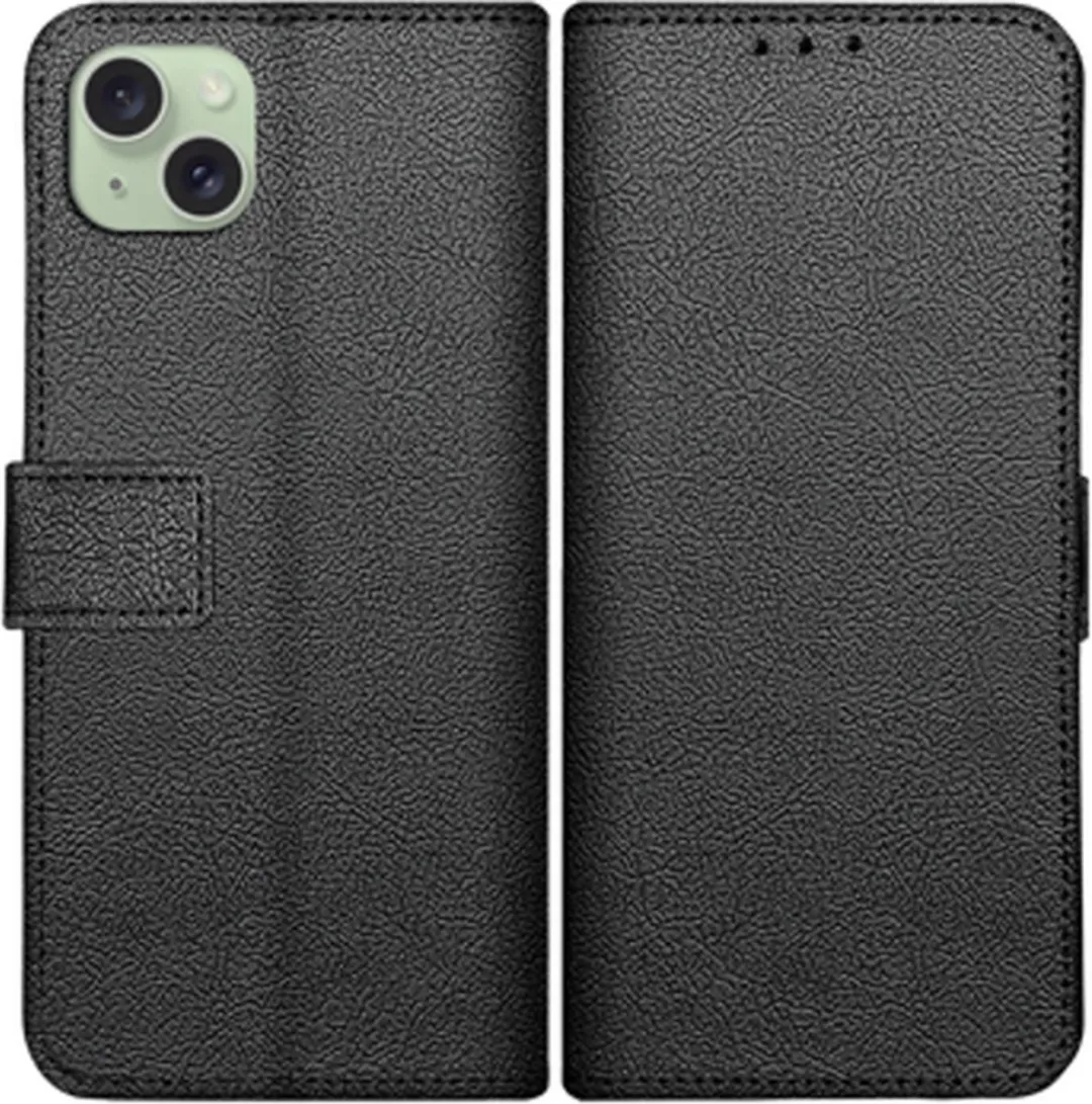 Just in Case Bookcase Classic iPhone 15 Plus Hoesje - 2 Pasjes - Zwart - afbeelding 4 van 6