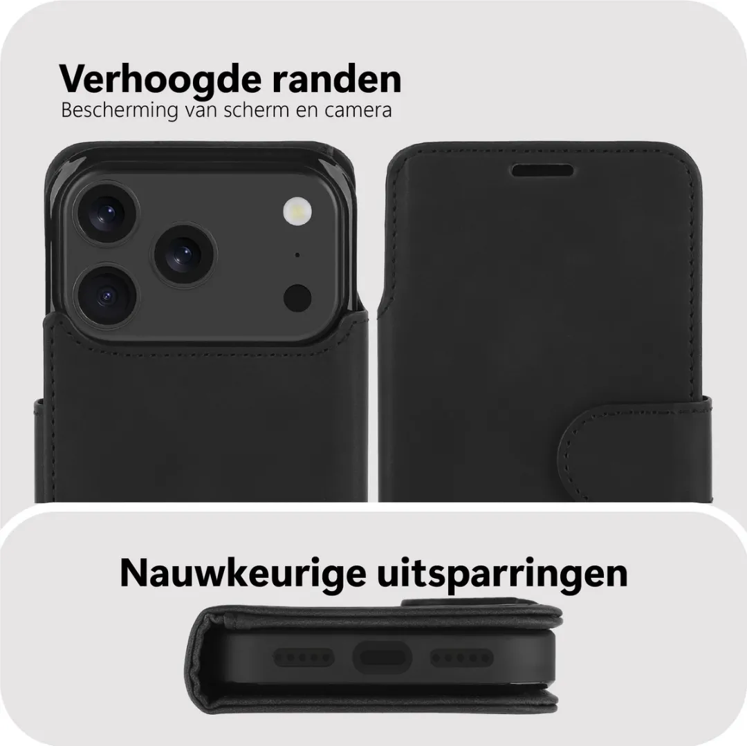 Just in Case MAP2762PS1M Bookcase Hoesje - iPhone 17 Pro - 3 Pasjes - Zwart