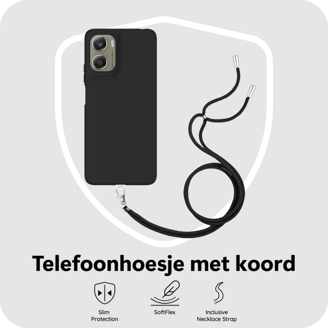 Just in Case Moto G06/G06 Power Hoesje met Koord - Zwart