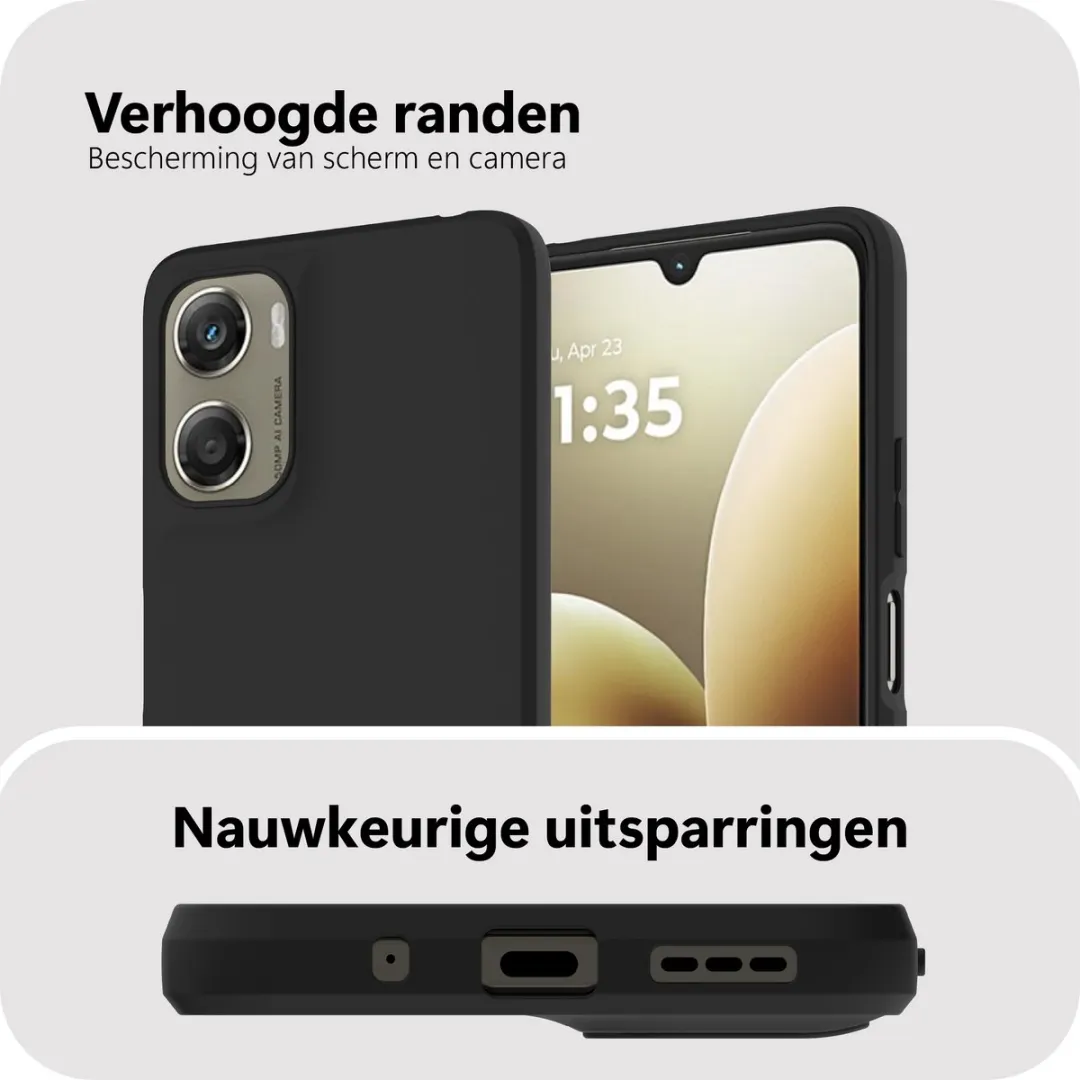 Just in Case Moto G06/G06 Power Hoesje met Koord - Zwart