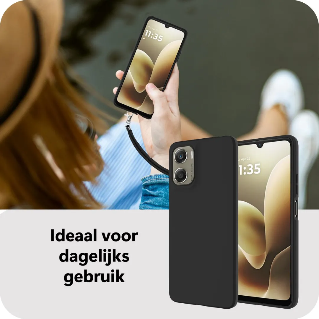 Just in Case Moto G06/G06 Power Hoesje met Koord - Zwart