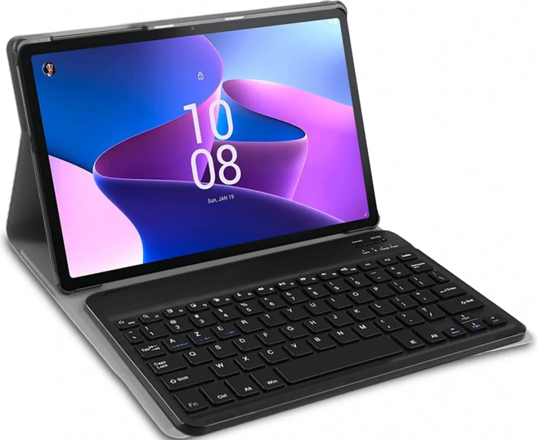 Just in Case Lenovo Tab M10 (3rd Gen) Hoes met Toetsenbord - AZERTY - Zwart