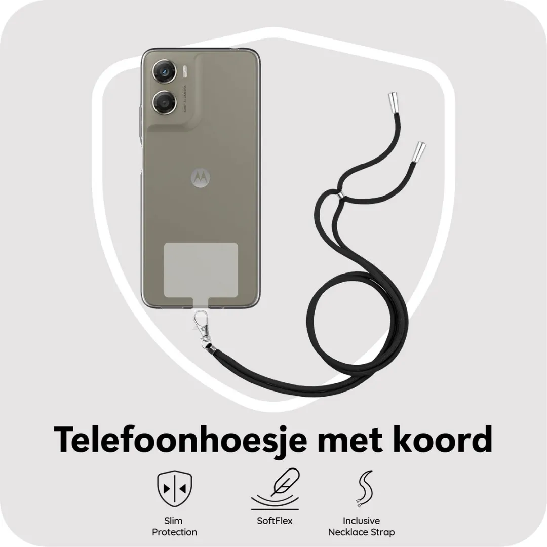 Just in Case Moto G06/G06 Power Hoesje met Koord - Transparant - afbeelding 6 van 6